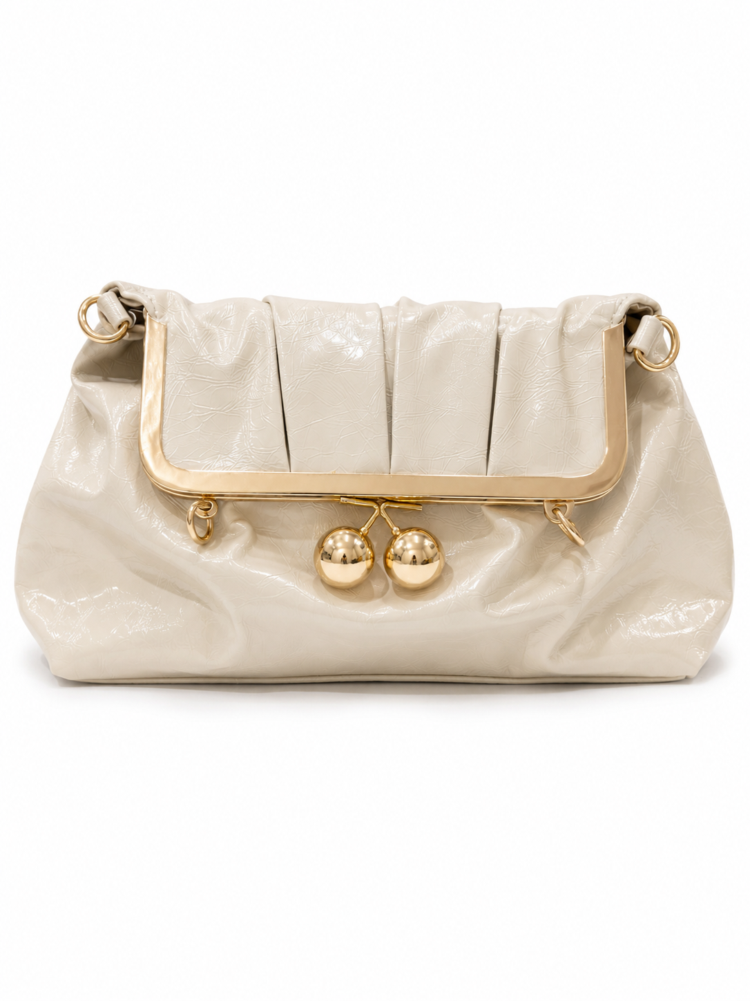 Bolso clutch efecto charol con cierre metálico