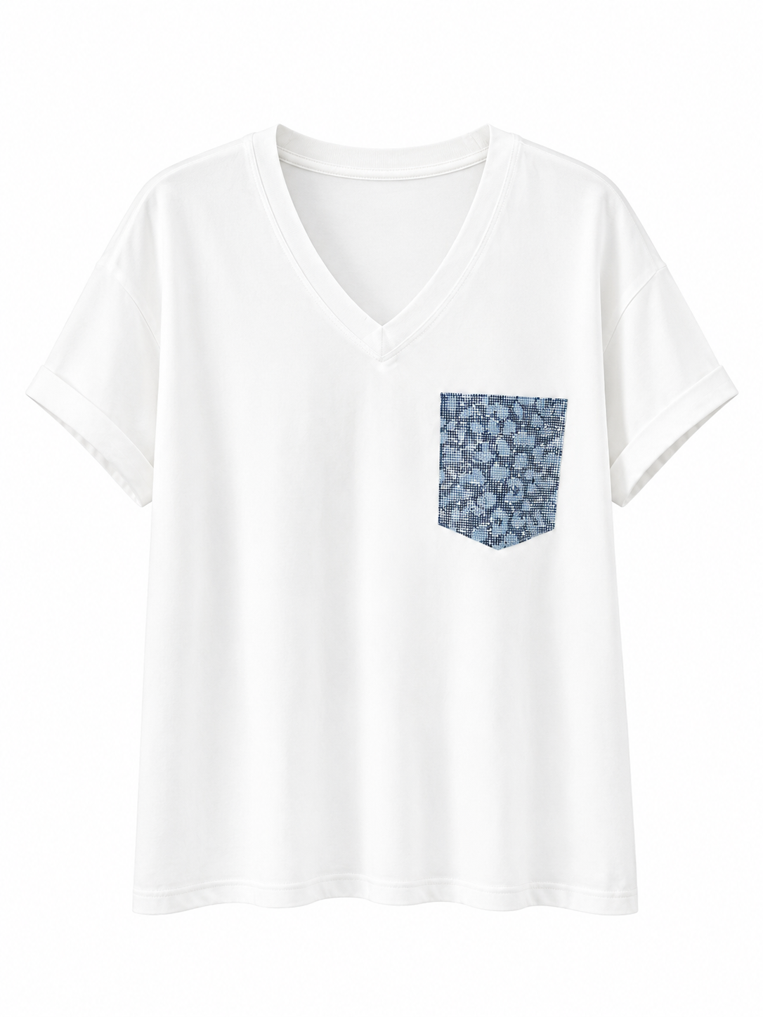 Camiseta blanca con bolsillo frontal