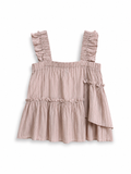 Blusa rosa con detalles dorados