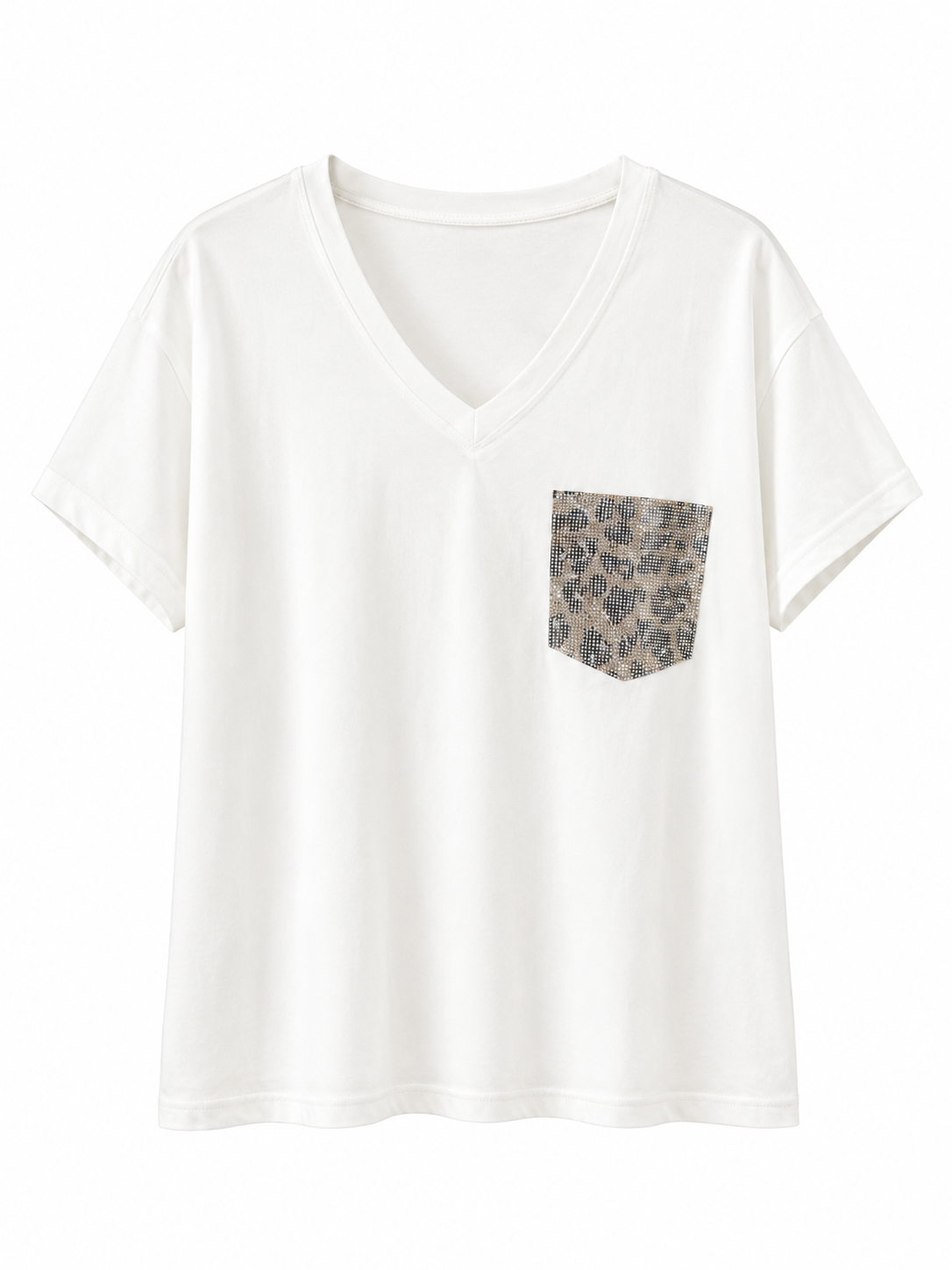 Camiseta blanca con bolsillo frontal