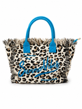 Bolso shopper animal print con detalles azules