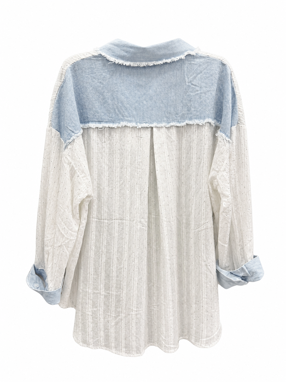 Camisa bolsillos denim con brillantes